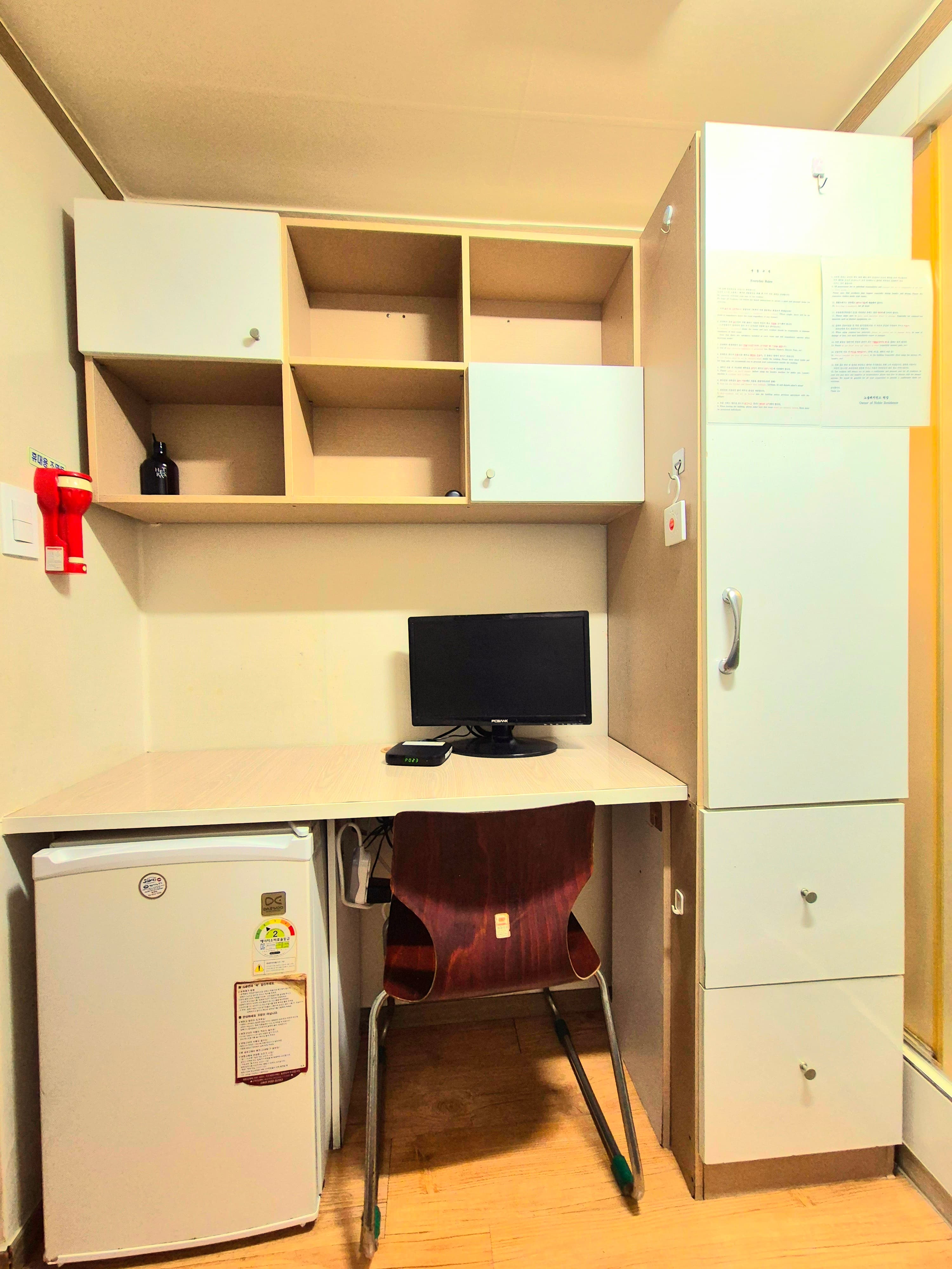 an interior window room with a private bathroom. 314 — photo 2 of 3
